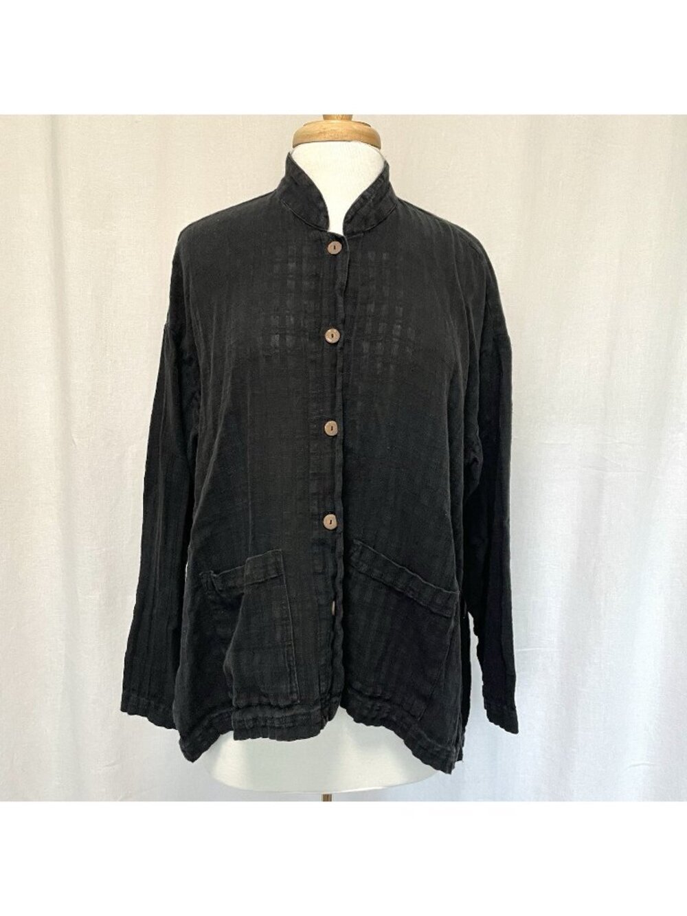 Yasuko Kurisaka Art To Wear Woven Lagenlook Kimono Jacket Sweater One Size